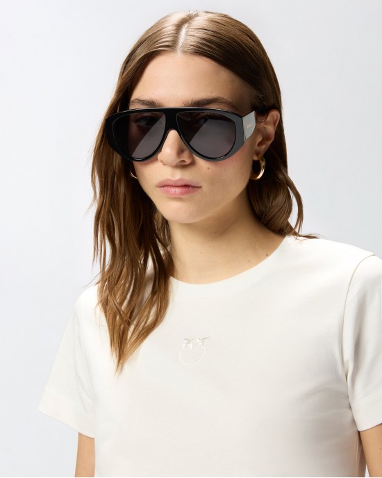 Pinko Bussolotto T-shirt With Love Birds Logo White Μπλούζα