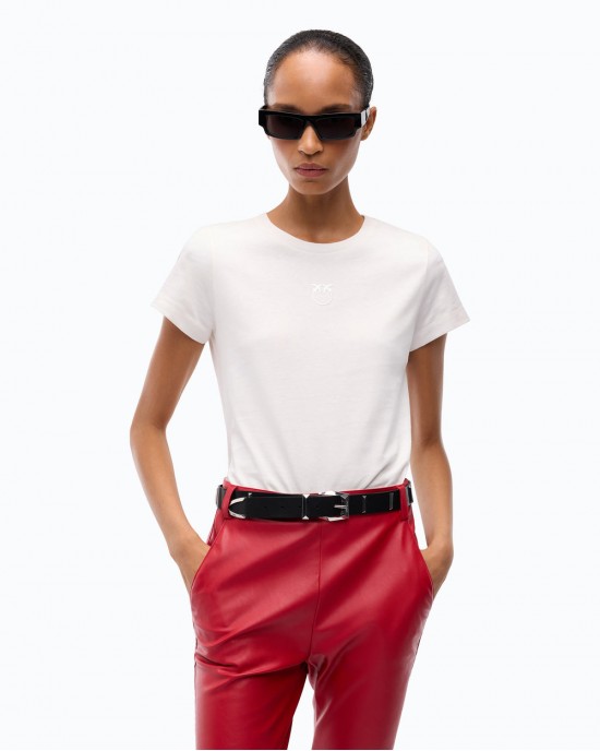 Pinko Bussolotto T-shirt Love Birds Logo White Μπλούζα