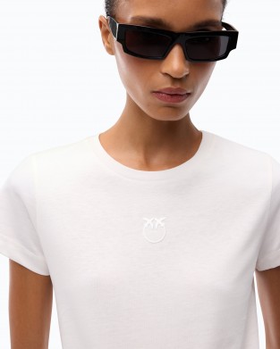 Pinko Bussolotto T-shirt Love Birds Logo White Μπλούζα