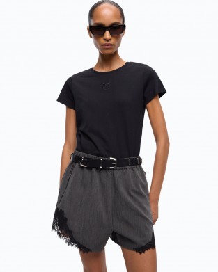 Pinko Bussolotto T-shirt Love Birds Logo Black Μπλούζα