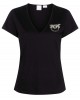 Pinko Turbato T-shirt V-neck With Logo Black Μπλούζα Pinko Turbato T-shirt V-neck With Logo Black Μπλούζα