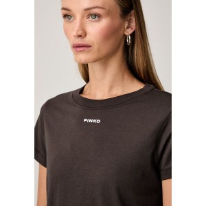 Pinko Basico T-shirt PINKO Logo Brown Μπλούζα