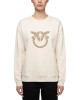 Pinko Nelly Sweatshirt Love Birds Jewel Maxi Embroidery Beige Μπλούζα