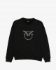 Pinko Nelly Sweatshirt Love Birds Jewel Maxi Embroidery Black Μπλούζα