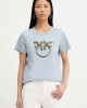 Pinko Quentin T-shirt Love Birds Jewel Maxi Embroidery Light Blue Μπλούζα