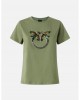 Pinko Quentin T-shirt Love Birds Jewel Maxi Embroidery Green Μπλούζα