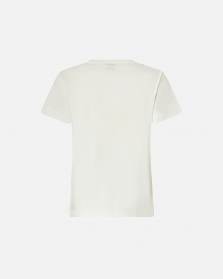 Pinko Quentin T-shirt With Love Birds Jewel Maxi Embroidery White Μπλούζα