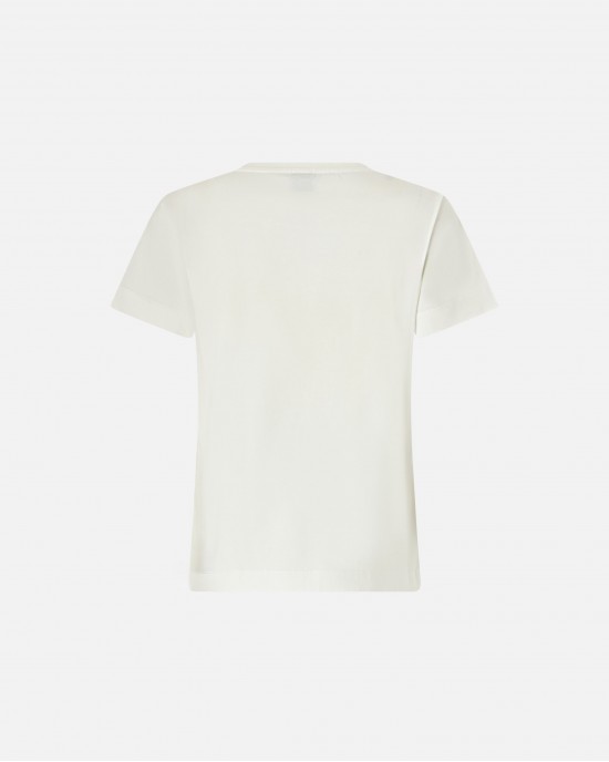 Pinko Quentin T-shirt With Love Birds Jewel Maxi Embroidery White Μπλούζα