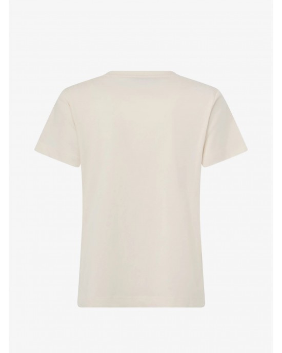 Pinko Quentin T-shirt Love Birds Jewel Maxi Embroidery Beige Μπλούζα
