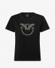 Pinko Quentin T-shirt Love Birds Jewel Maxi Embroidery Black Μπλούζα