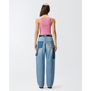 Pinko Calcolatore Vest Top Love Birds Golden Detail Pink Μπλούζα