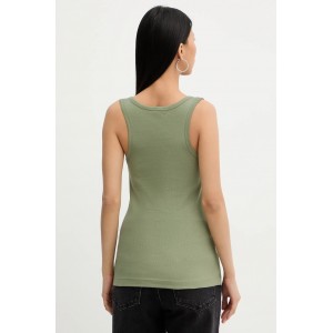 Pinko Calcolatore Vest Top Love Birds Golden Detail Green Μπλούζα