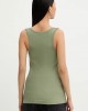 Pinko Calcolatore Vest Top With Love Birds Golden Detail Green Μπλούζα