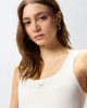 Pinko Calcolatore Vest Top With Love Birds Golden Detail White Μπλούζα