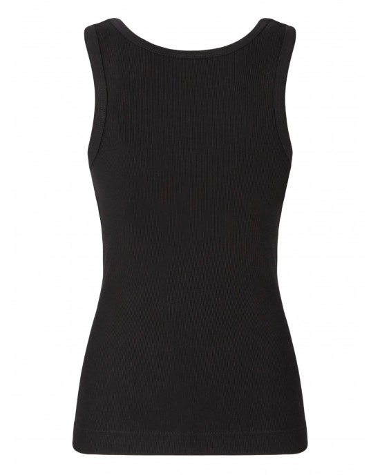 Pinko Calcolatore Vest Top With Love Birds Golden Detail Black Μπλούζα