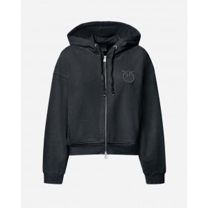 Pinko Malizioso Logo Embroidered Grey Ζακέτα