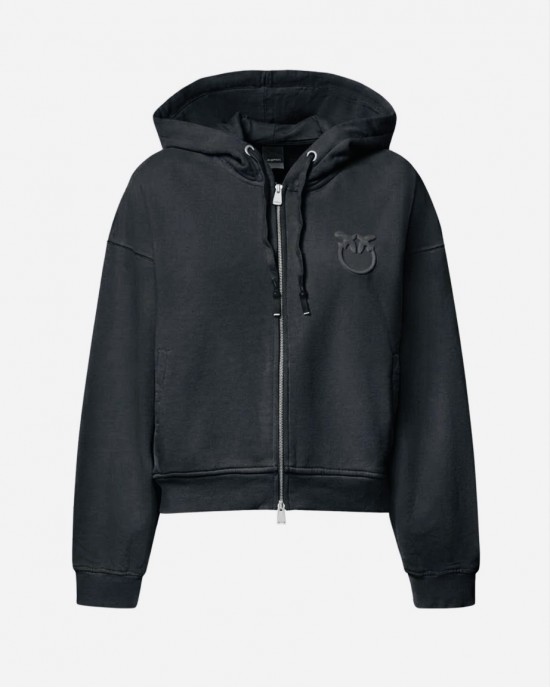 Pinko Malizioso Logo Embroidered Grey Ζακέτα
