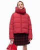 Pinko Giza Padded Technical Canvas With Hood Red Μπουφάν