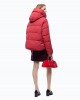 Pinko Giza Padded Technical Canvas With Hood Red Μπουφάν