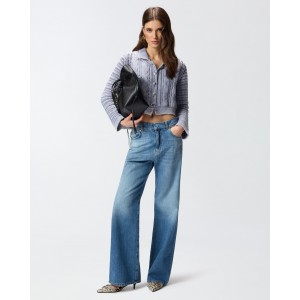 Pinko Wanda Wide-leg Jeans With Fading Παντελόνι