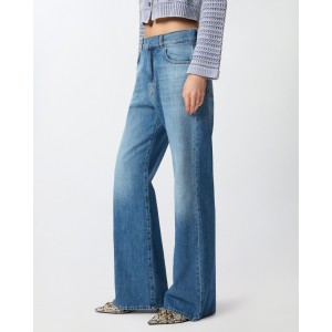 Pinko Wanda Wide-leg Jeans With Fading Παντελόνι
