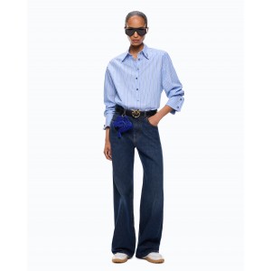Pinko Wanda Wide-leg With Pressed Creases Τζιν Παντελόνι