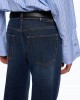 Pinko Wanda Wide-leg With Pressed Creases Τζιν Παντελόνι