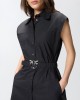 Pinko Anaceta Shirt Dress With Love Birds Belt Black Φόρεμα