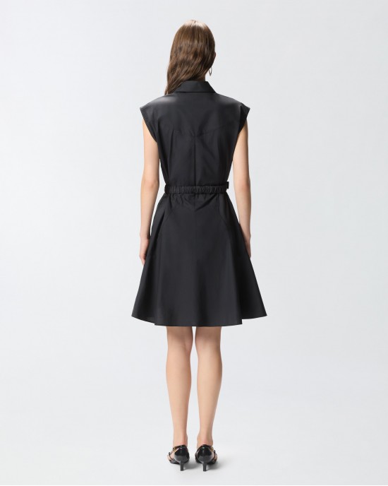 Pinko Anaceta Shirt Dress With Love Birds Belt Black Φόρεμα