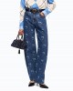 Pinko Eloise Egg With All-over Love Birds Logo Τζιν Παντελόνι