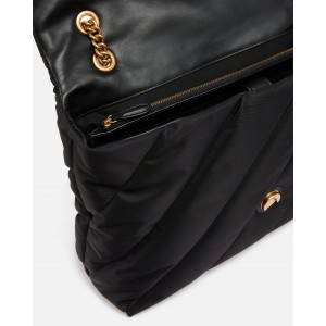 Pinko Extra Love Bag Puff Maxi Crossbody Quilted Nylon Black Τσάντα Ώμου