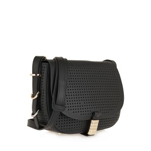 Pinko Saddle Classic Black Leather Τσάντα Ώμου