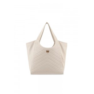 Pinko Tote Puzzle White Leather Τσάντα