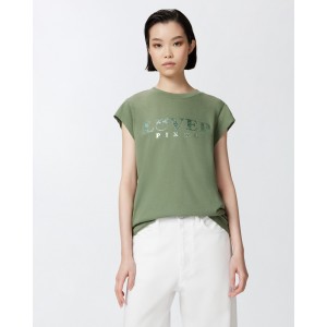 Pinko Marrakech T-shirt Slim-fit Lover Green Μπλούζα
