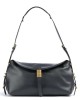 Pinko Saddle Horizontal Classic Grey Leather Shoulder Τσάντα
