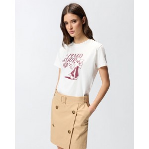 Pinko Trapani T-shirt With Pinko Sour Disco Star Print White Μπλούζα