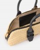 Pinko Bowling Escape Bag Horizontal Small Raffia Handbag Τσάντα Χειρός
