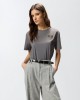 Pinko Strepitoso T-shirt Love Birds Jewel Detail Grey Μπλούζα