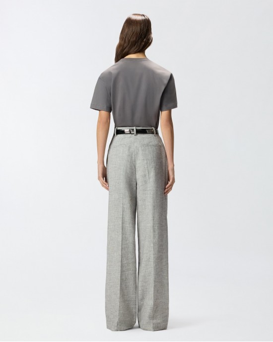 Pinko Strepitoso T-shirt Love Birds Jewel Detail Grey Μπλούζα