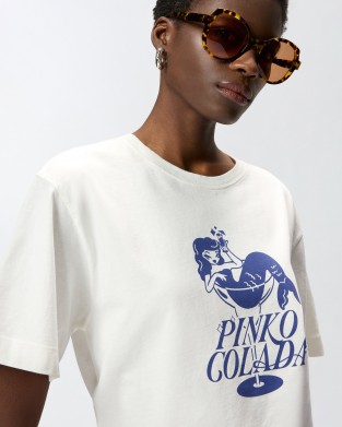 Pinko Strepitoso Colada mermaid T-shirt White Μπλούζα