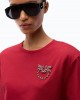 Pinko Strepitoso T-shirt Love Birds Jewel Detail Red Μπλούζα