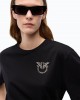 Pinko Strepitoso T-shirt Love Birds Jewel Detail Black Μπλούζα
