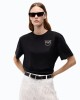 Pinko Strepitoso T-shirt Love Birds Jewel Detail Black Μπλούζα