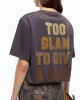 Pinko Strepitoso T-shirt Too Glam To Give A Damn Grey Μπλούζα