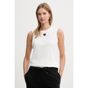 Pinko Casimiro Heart Tank Top White Μπλούζα