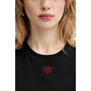 Pinko Casimiro Heart Tank Top Black Μπλούζα