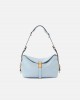 Pinko Saddle Suede Small Shoulder Bag Light Blue Τσάντα Ώμου