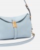 Pinko Saddle Suede Small Shoulder Bag Light Blue Τσάντα Ώμου