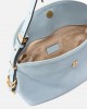 Pinko Saddle Suede Small Shoulder Bag Light Blue Τσάντα Ώμου