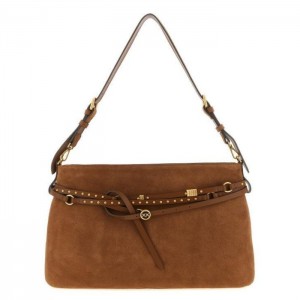 Pinko Belt Bag Big Large In Suede Brown Τσάντα Ώμου